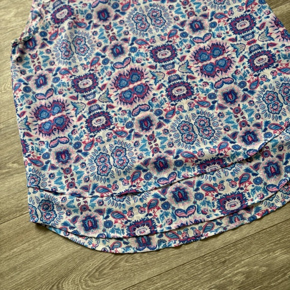 Q&A Boho Chic Sleeveless Top crochet lace yoke layered blouse women's XS - Picture 8 of 8